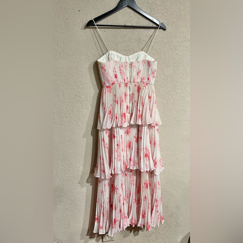 Self-Portrait | Floral Print Chiffon Tiered Midi Dress - Picture 3 of 11